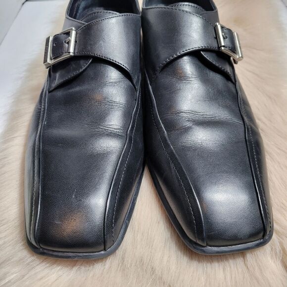 Donald J. Pliner Single Monk Strap Black Leather Mens Shoes Size 11 - Picture 2 of 9